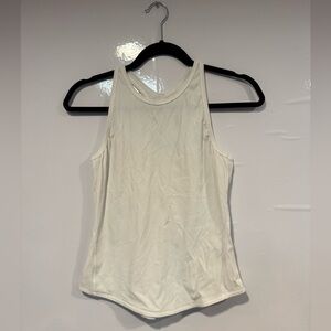 Lululemon White Ribbed Racerback Tank Top